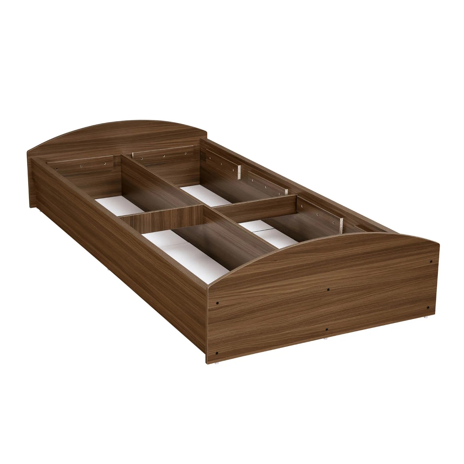 Nilkamal Addison Single Bed With Box Storage (Classic Walnut) - Image 4