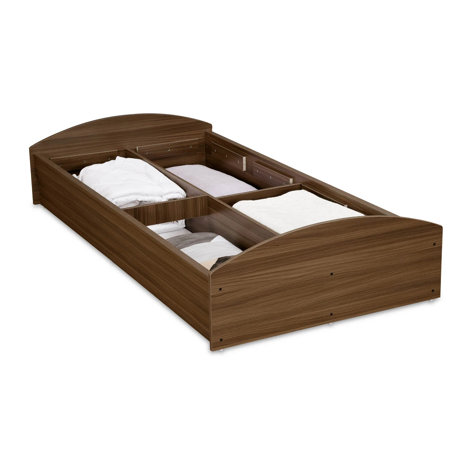 Nilkamal Addison Single Bed With Box Storage (Classic Walnut) - Image 6