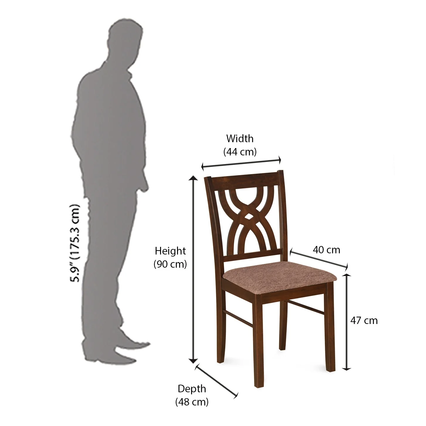 Nilkamal Alice Dining Chair (Antique Cherry) - Image 9