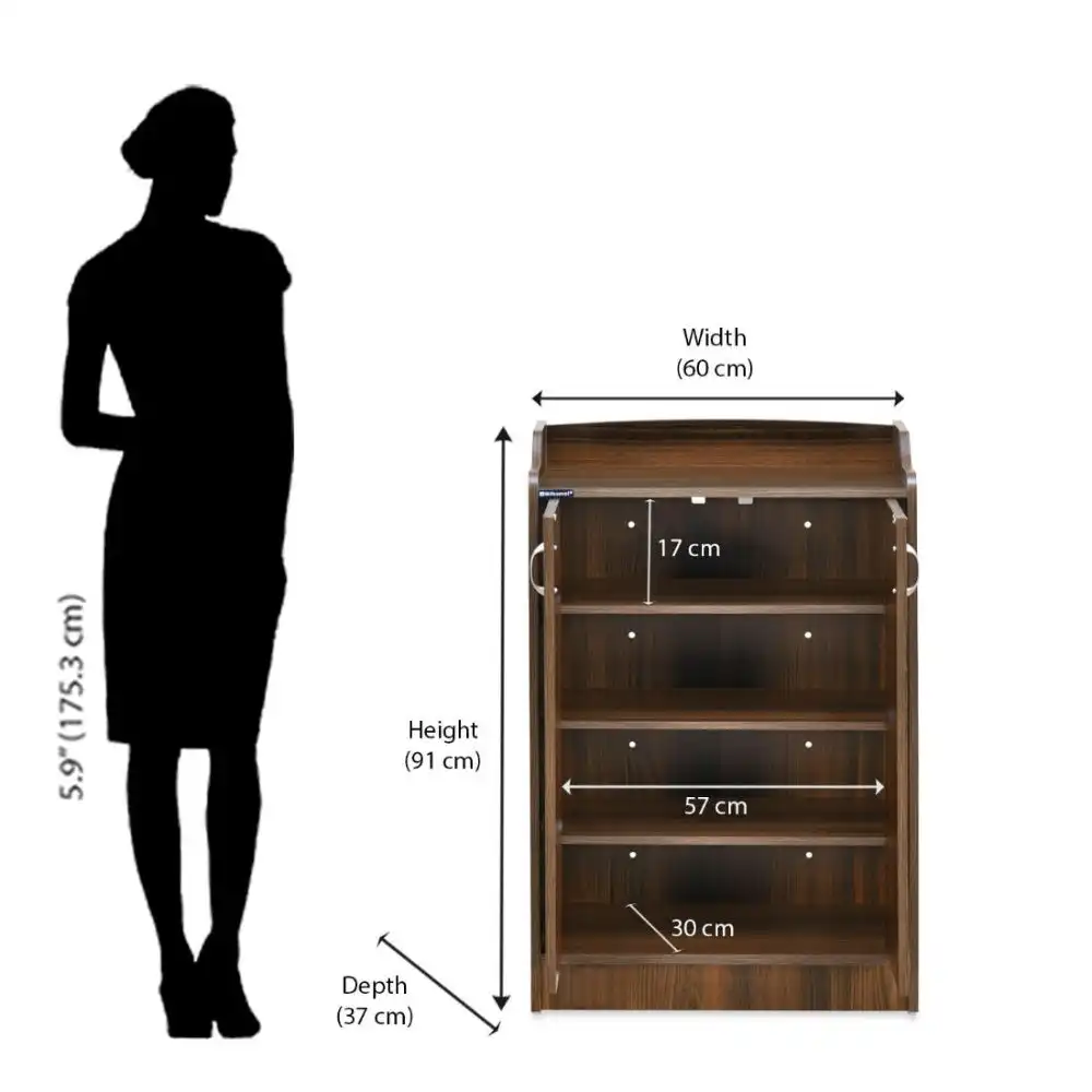 Nilkamal Alpine Shoe Cabinet (Classic Walnut) - Image 14