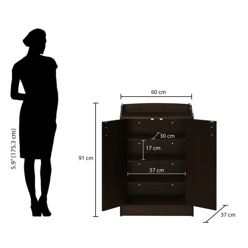 Nilkamal Alpine Shoe Cabinet (Classic Walnut) - Image 9