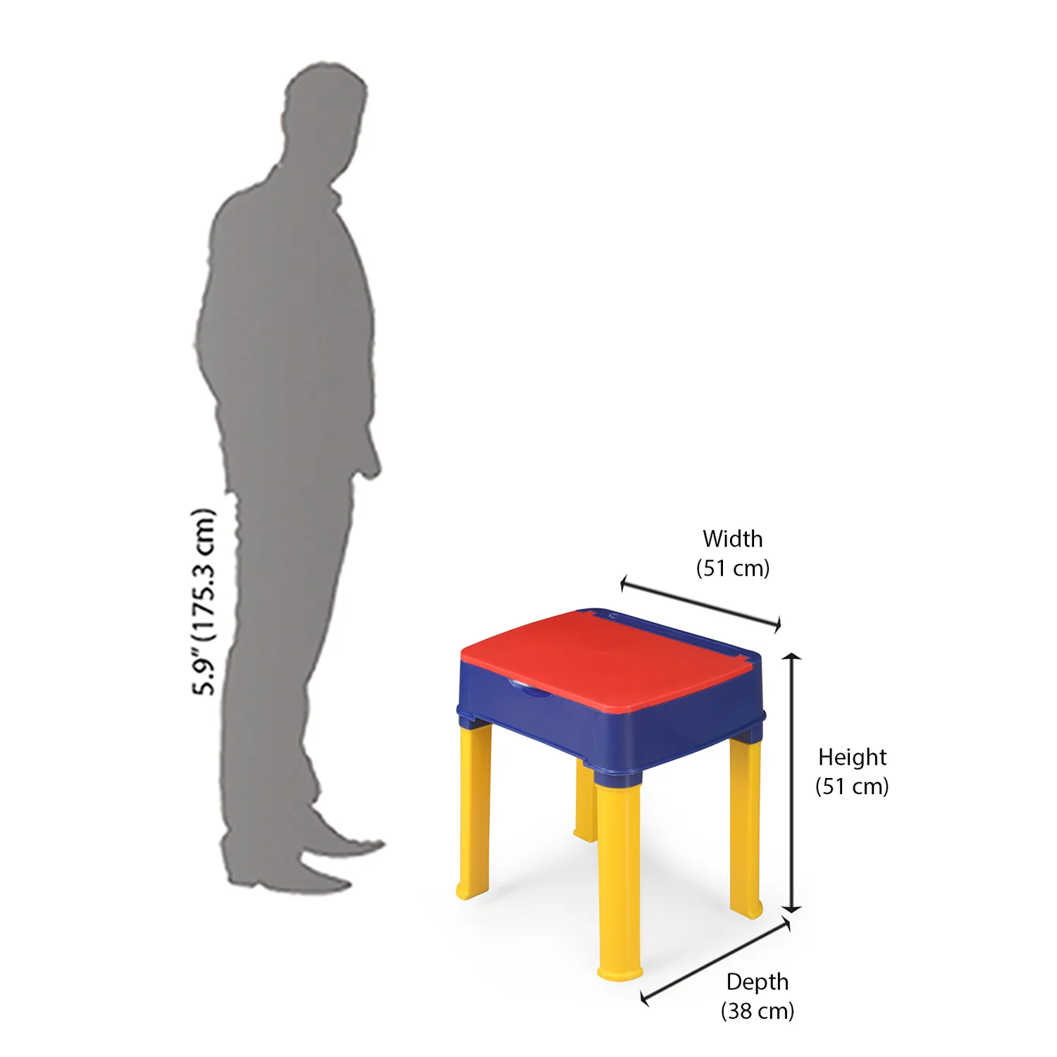 Nilkamal Apple JR Study Desk (Pepsi Blue / Bright Red / Yellow) - Image 11