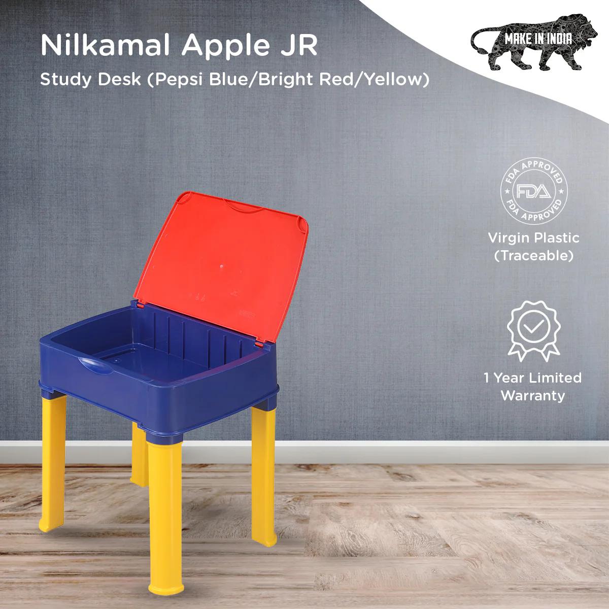 Nilkamal Apple JR Study Desk (Pepsi Blue / Bright Red / Yellow) - Image 5