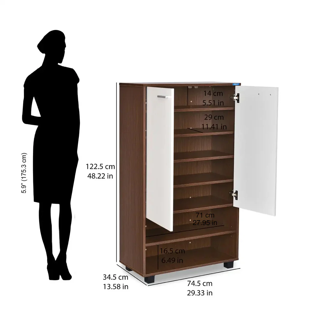 Nilkamal Ardor Shoe Cabinet (Oak/Frosty White) - Image 9