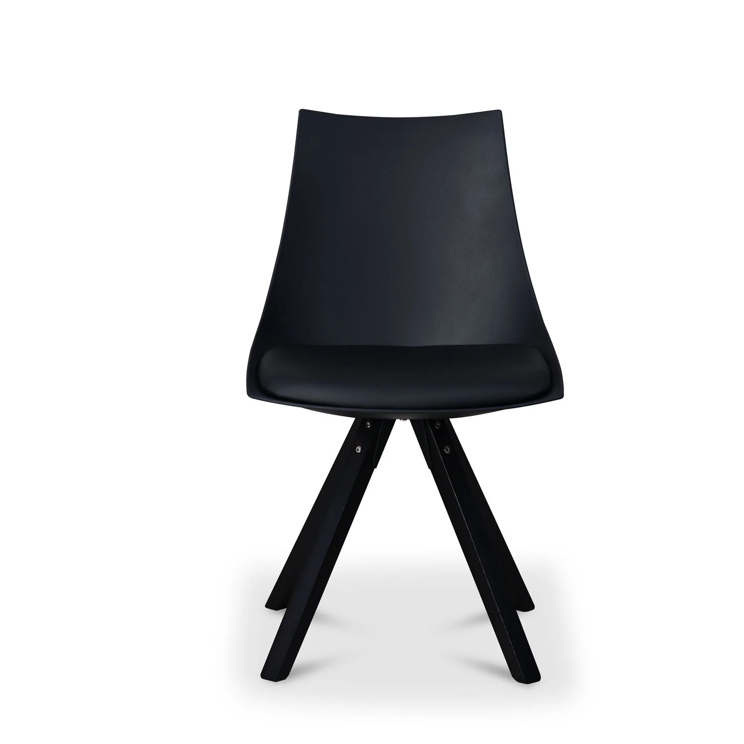 Nilkamal Aristo Leatherette Dining Chair (Dark Walnut / Black) - Image 2
