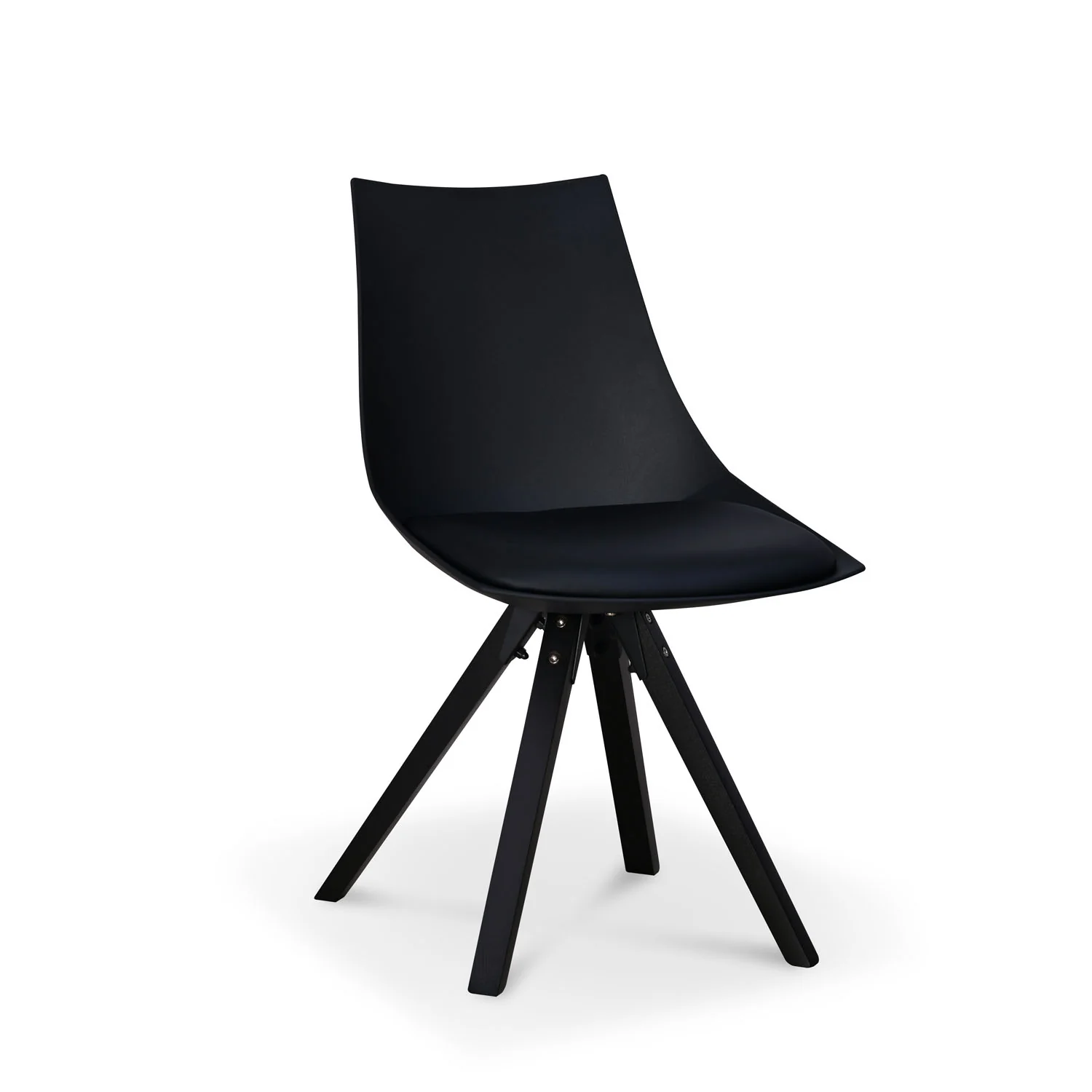 Nilkamal Aristo Leatherette Dining Chair (Dark Walnut / Black) - Image 3