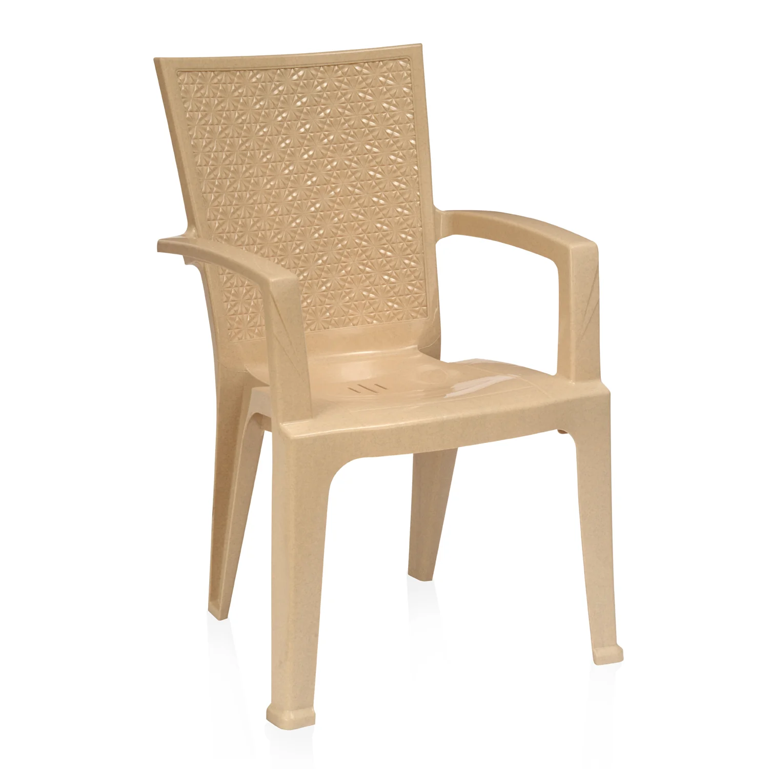 Nilkamal CHR2225 Plastic Arm Chair (Marble Beige) - Image 5