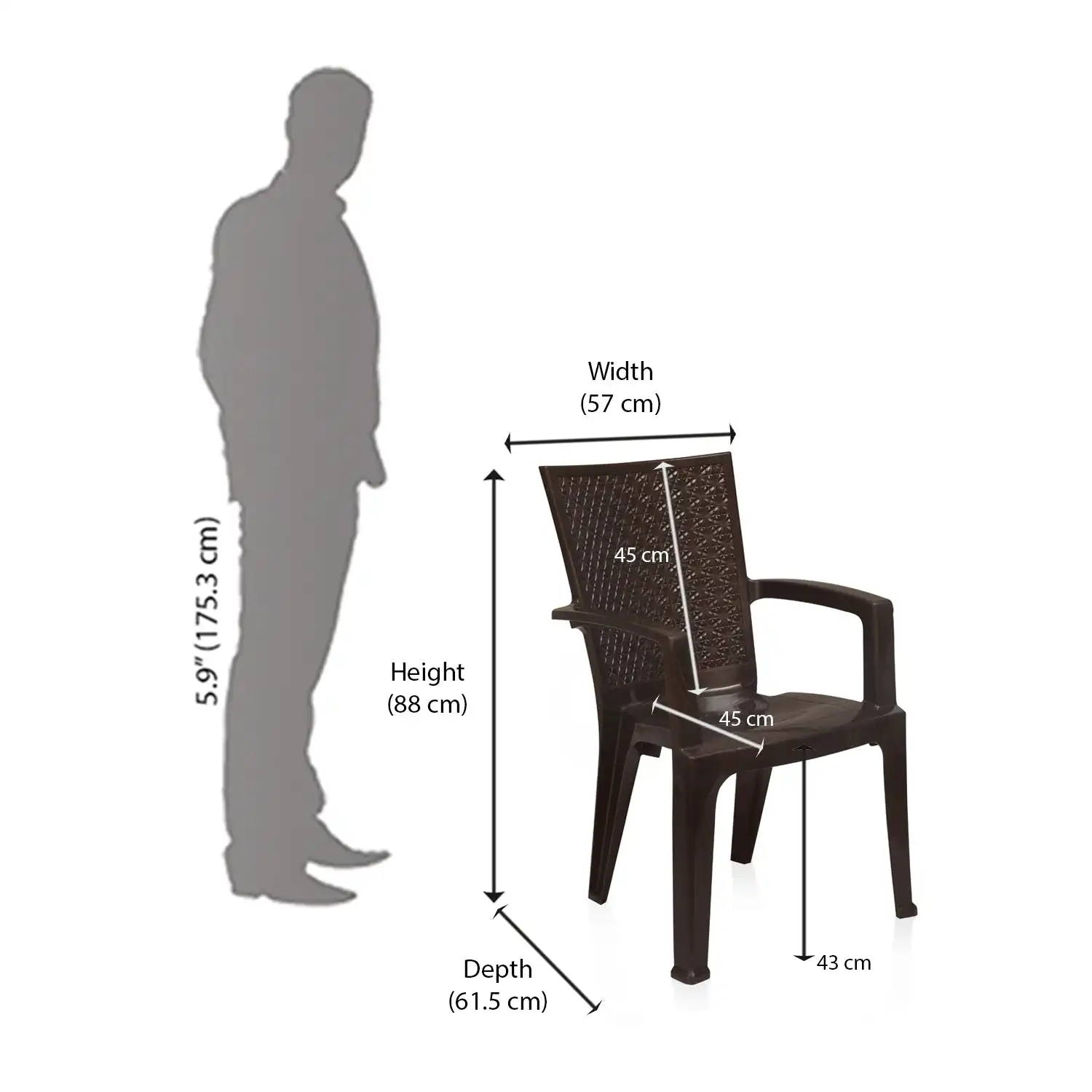 Nilkamal CHR2225 Plastic Arm Chair - Image 9