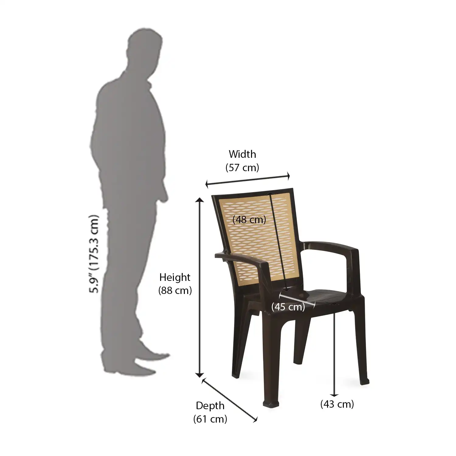 Nilkamal CHR2226 Plastic Arm Chair - Image 16
