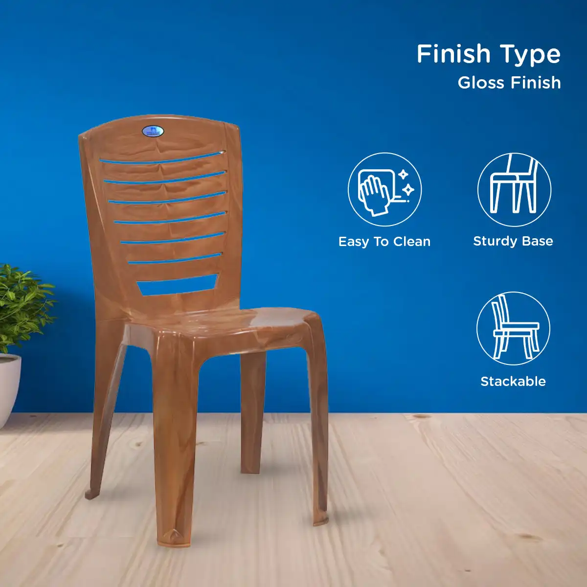 Nilkamal CHR4025 Plastic Armless Chair - Image 4