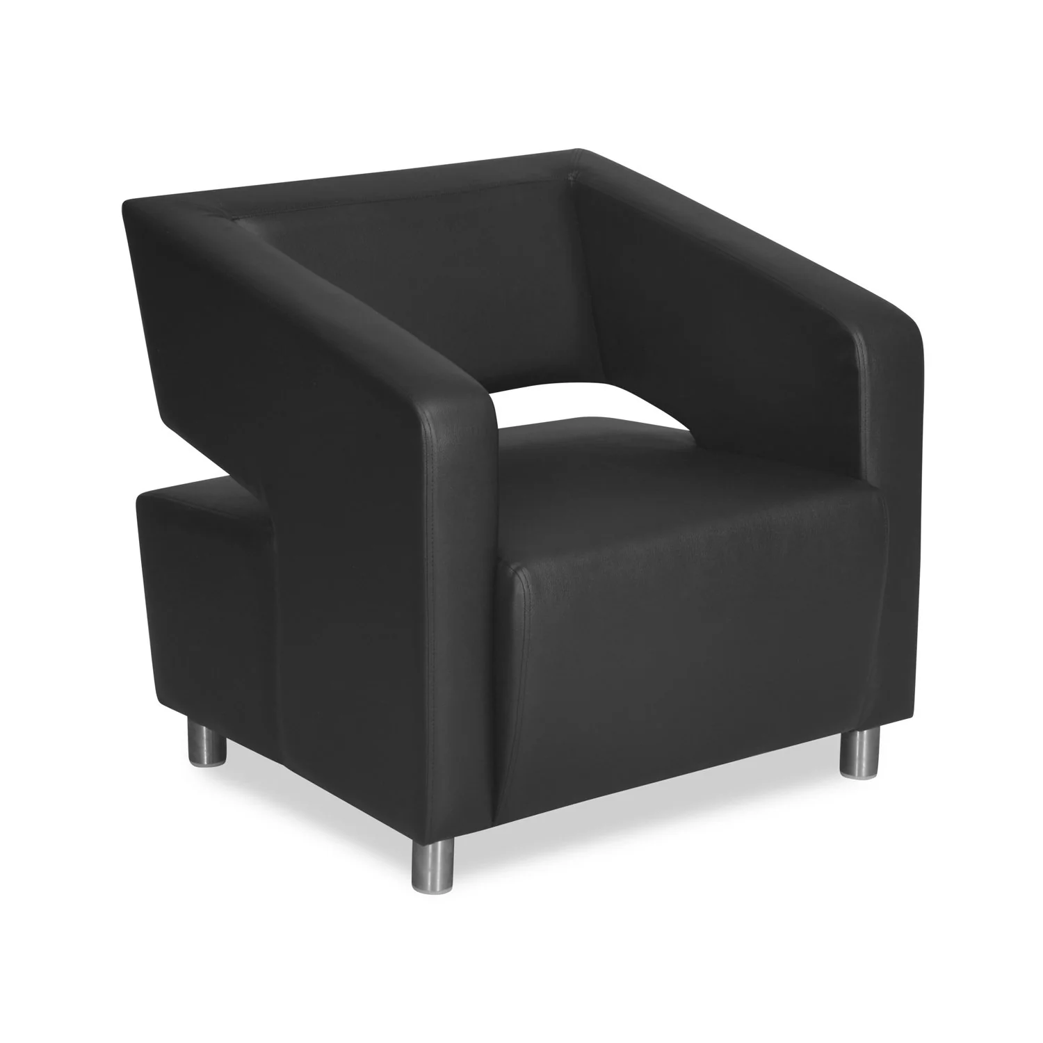 Nilkamal Arrow Leatherette 1 Seater Sofa (Black) - Image 3