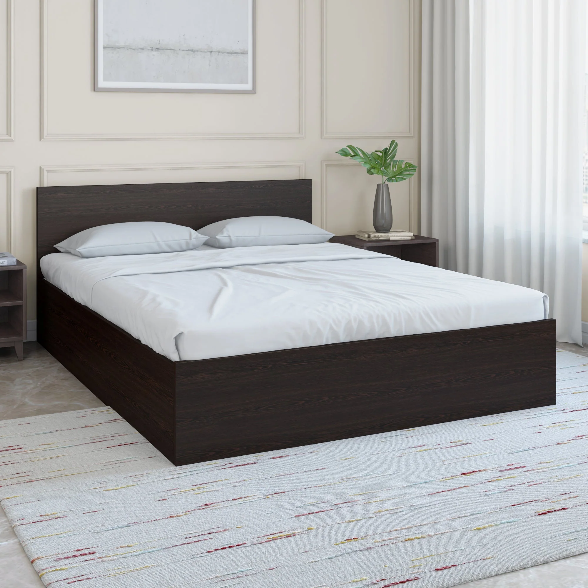 Nilkamal Arthur King Bed with Storage (Walnut) - Image 11