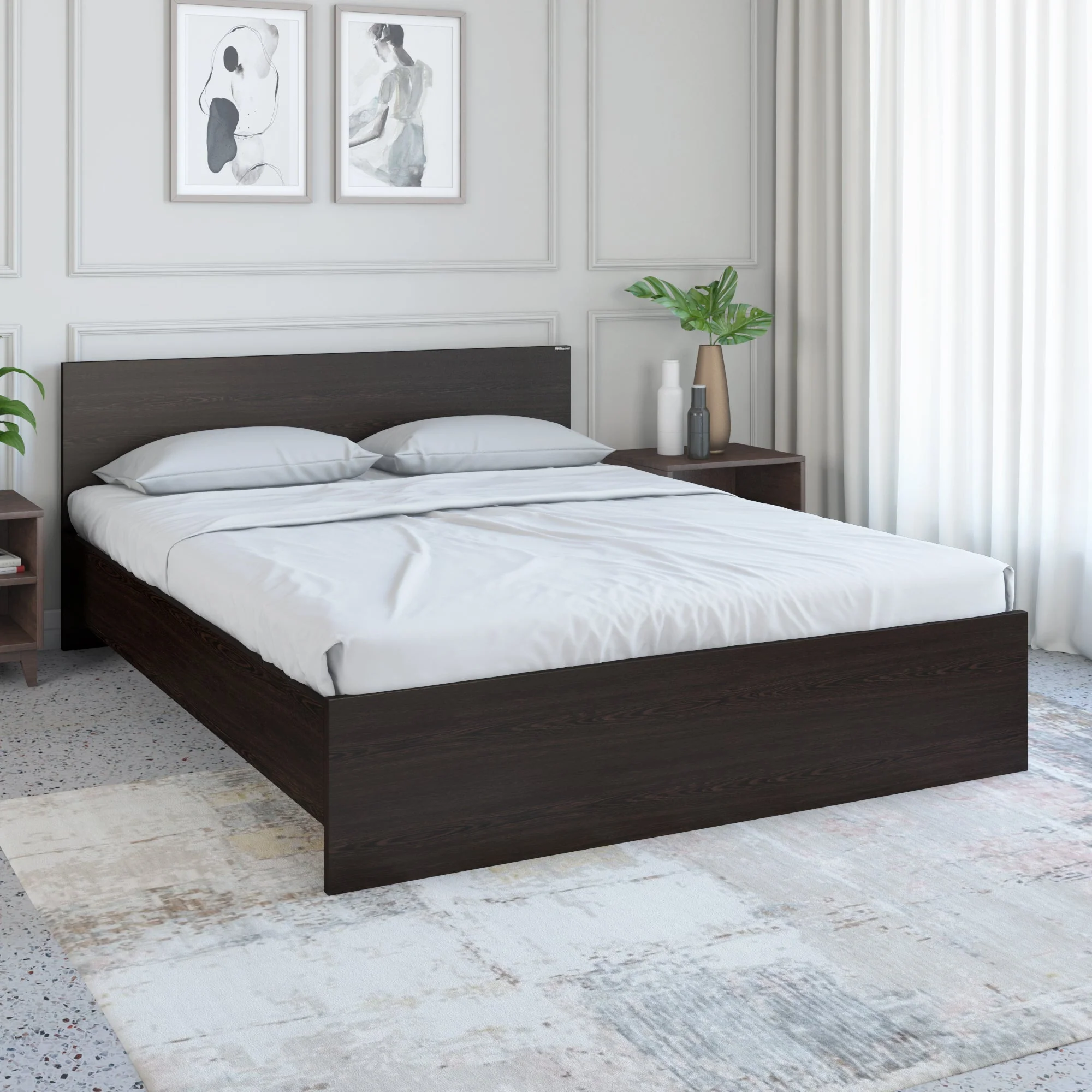 Nilkamal Arthur King Bed (Walnut) - Image 9