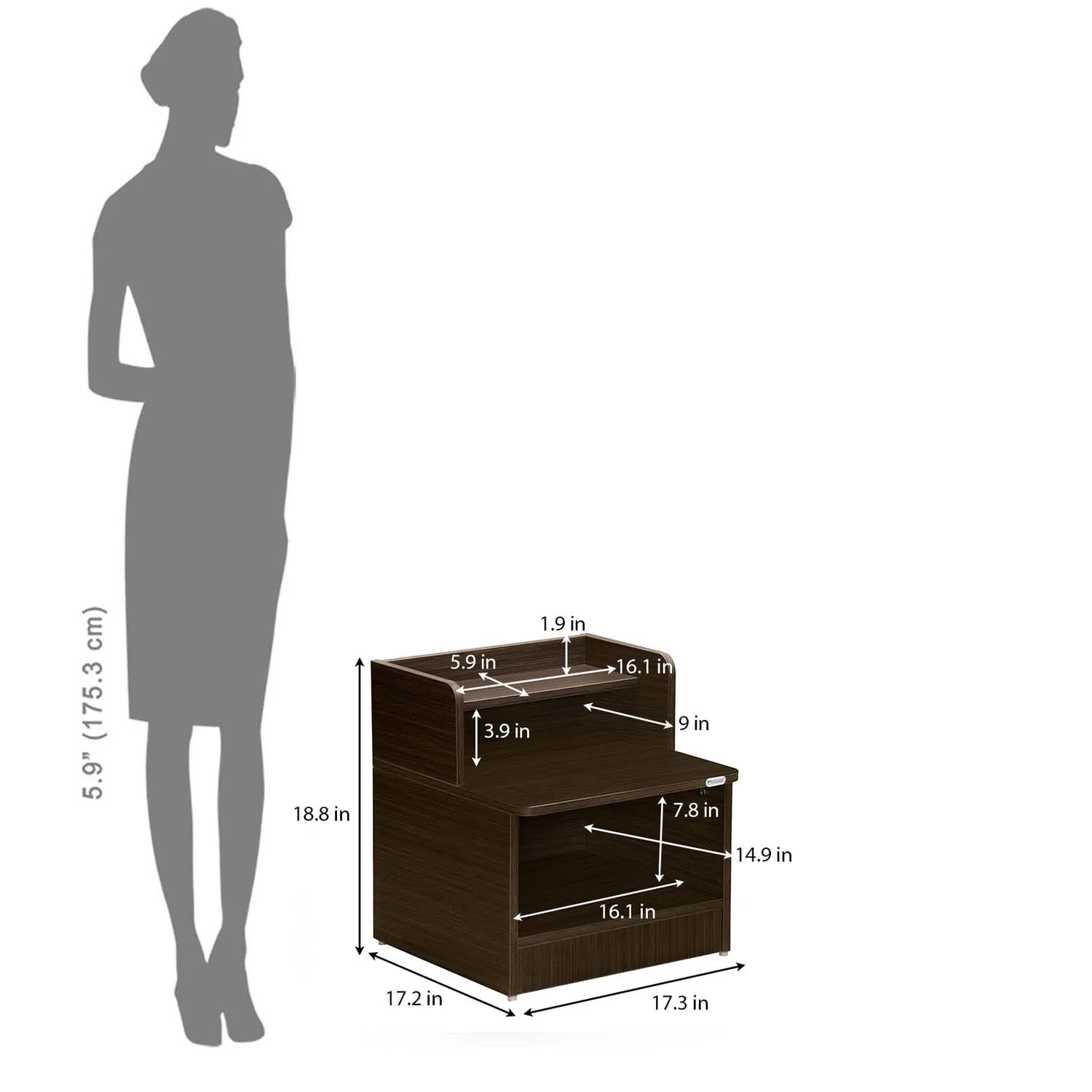 Nilkamal Arthur Plus Night Stand (Legno Oak Dark) - Image 9