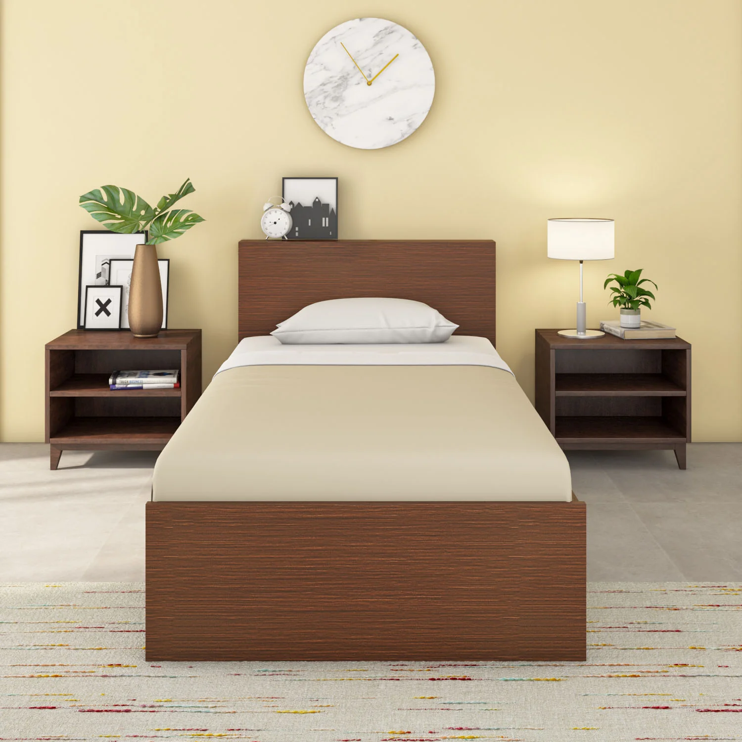 Nilkamal Arthur Plus Single Bed (Legno Oak Dark) - Image 2