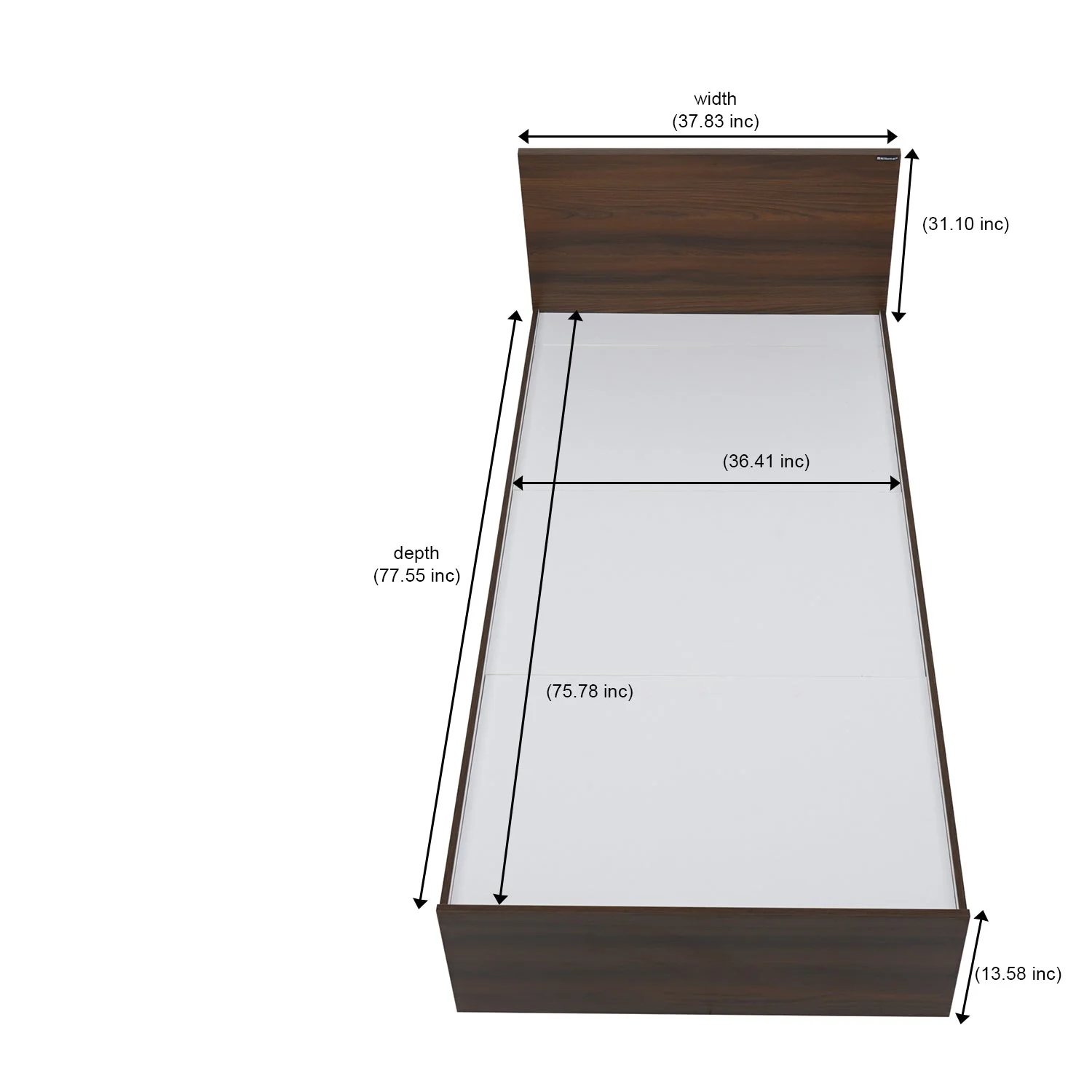 Nilkamal Arthur Single Bed (Walnut) - Image 7