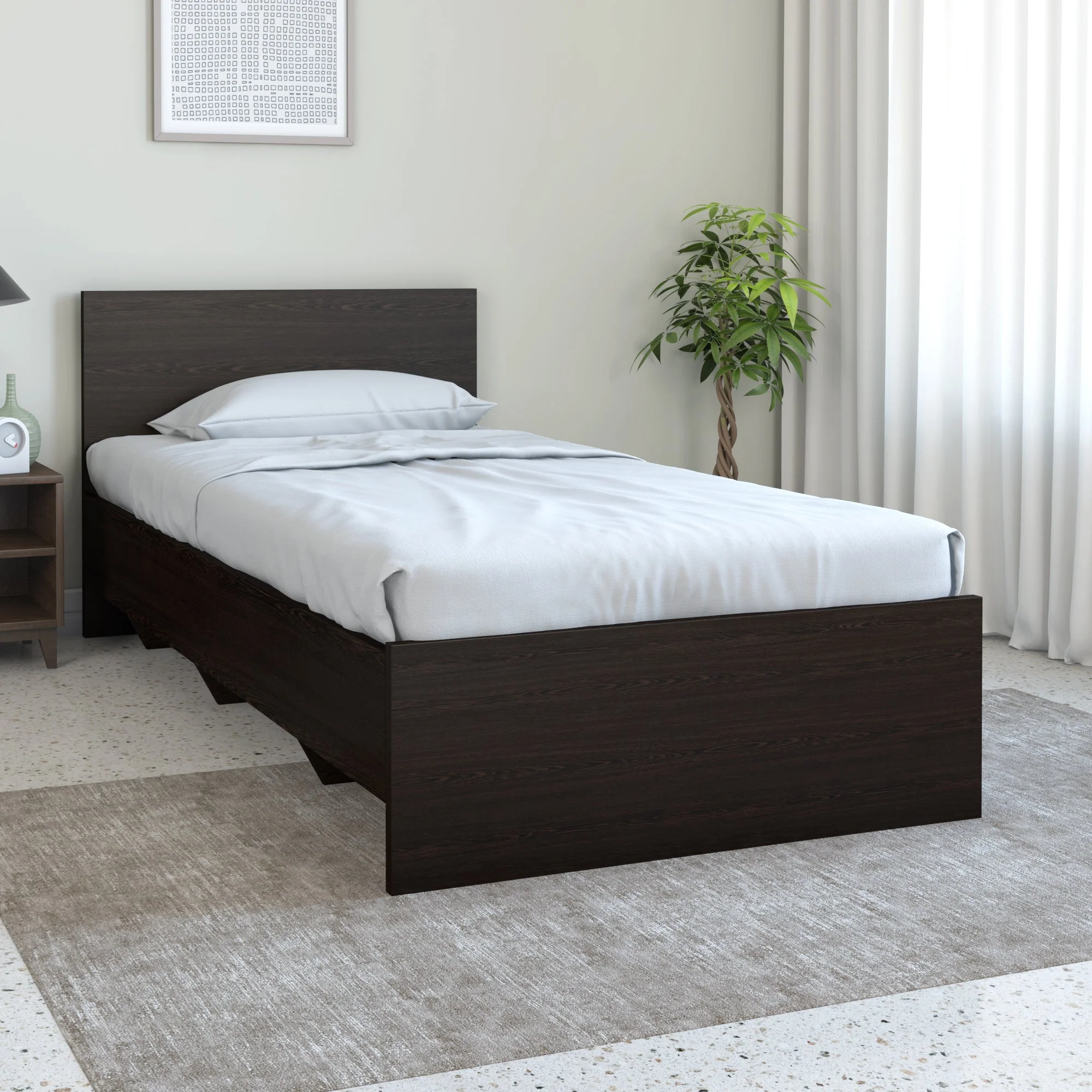 Nilkamal Arthur Single Bed (Walnut) - Image 8