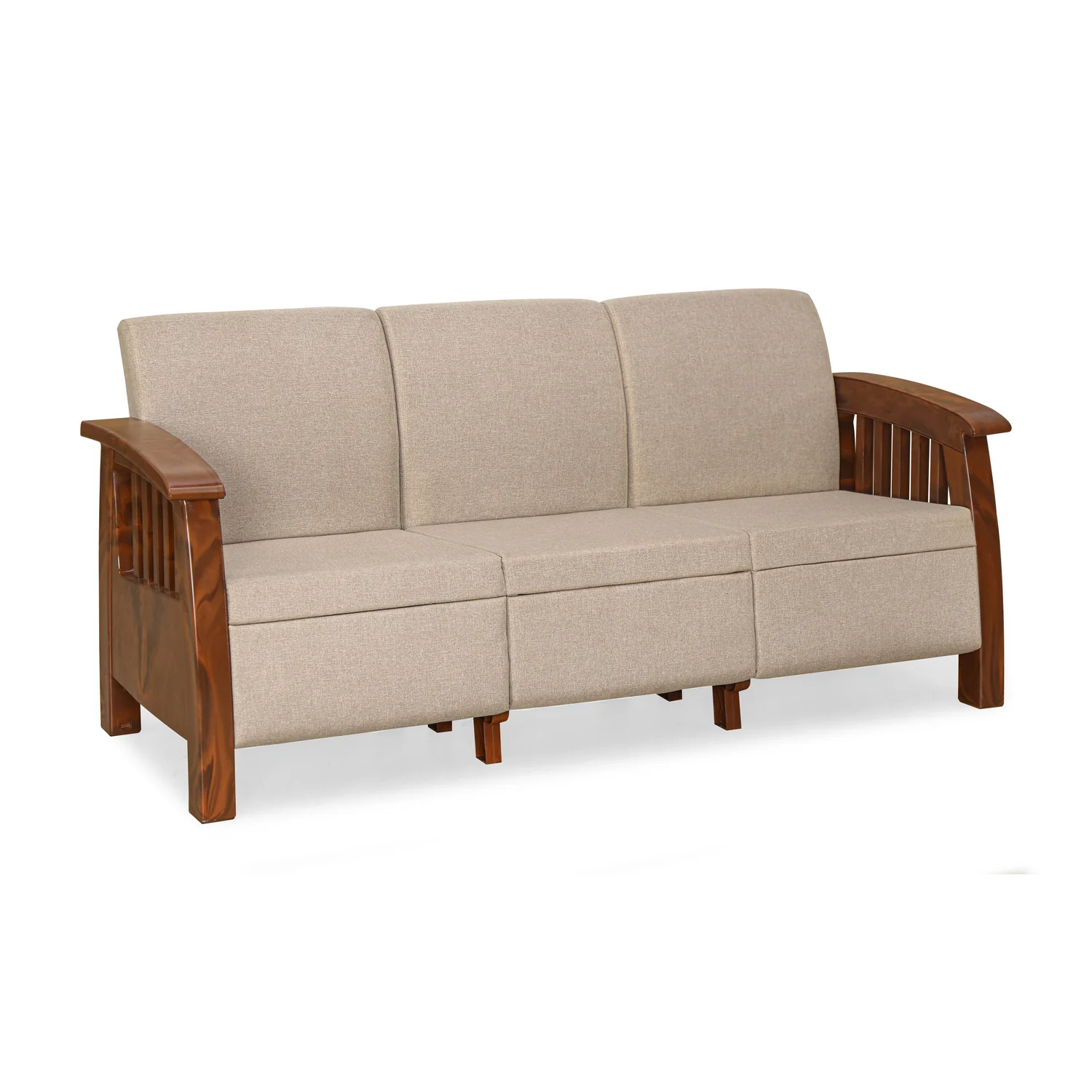 Nilkamal Aspire 3 Seater Plastic Sofa (Walnut) - Image 6