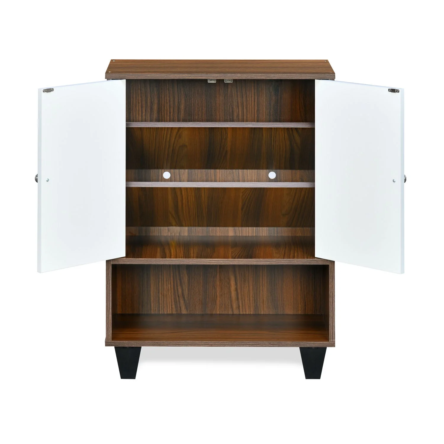 Nilkamal Astero Engineered Wood Shoe Cabinet (Walnut & White) - Image 3