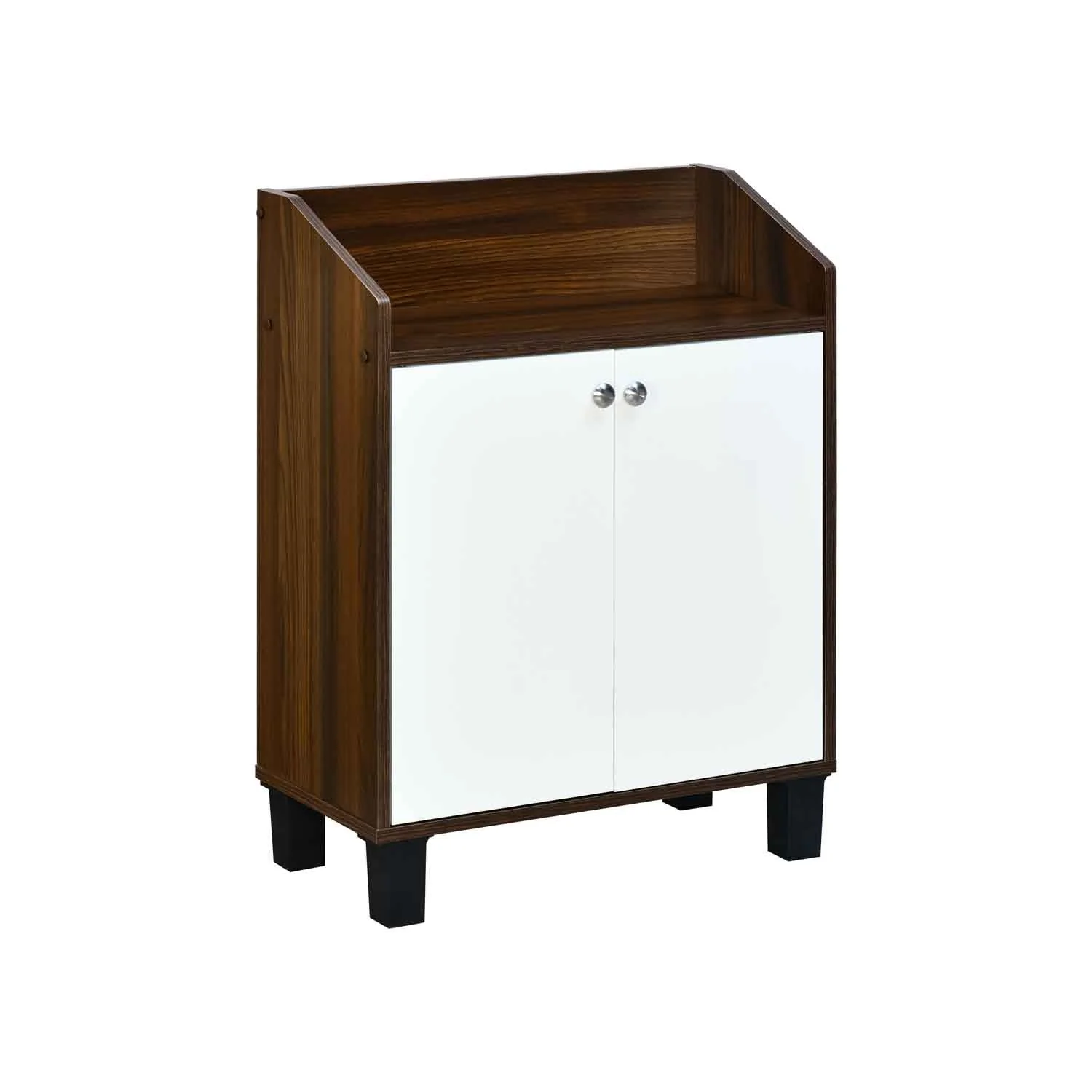 Nilkamal Aze Engineered Wood Shoe Cabinet (Walnut & White) - Image 4