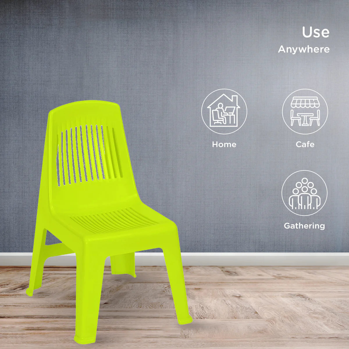 Nilkamal CHR5027 Plastic Baby Armless Chair (Spring Green) - Image 4