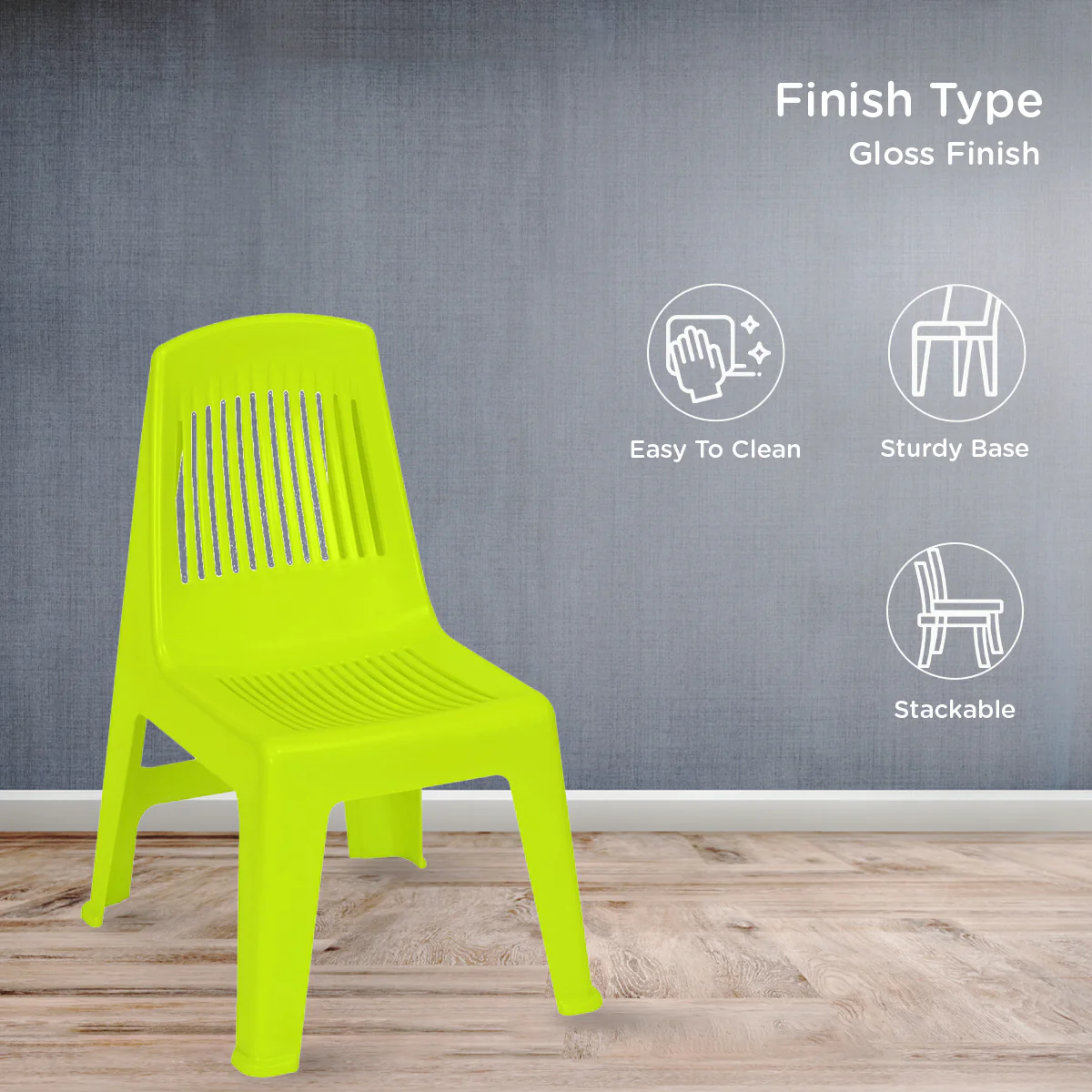 Nilkamal CHR5027 Plastic Baby Armless Chair (Spring Green) - Image 5