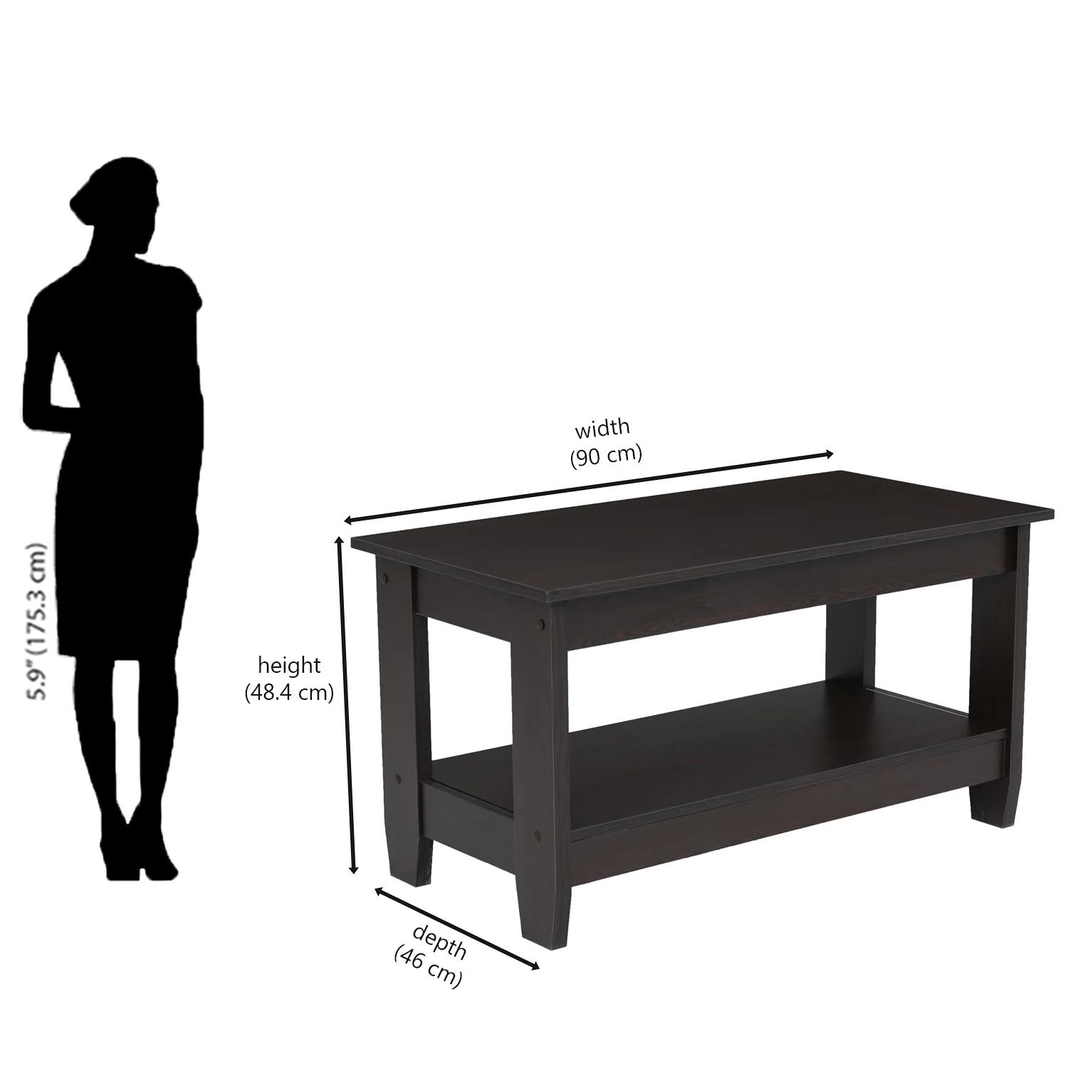 Nilkamal Baron Coffee Table (New Wenge) - Image 8