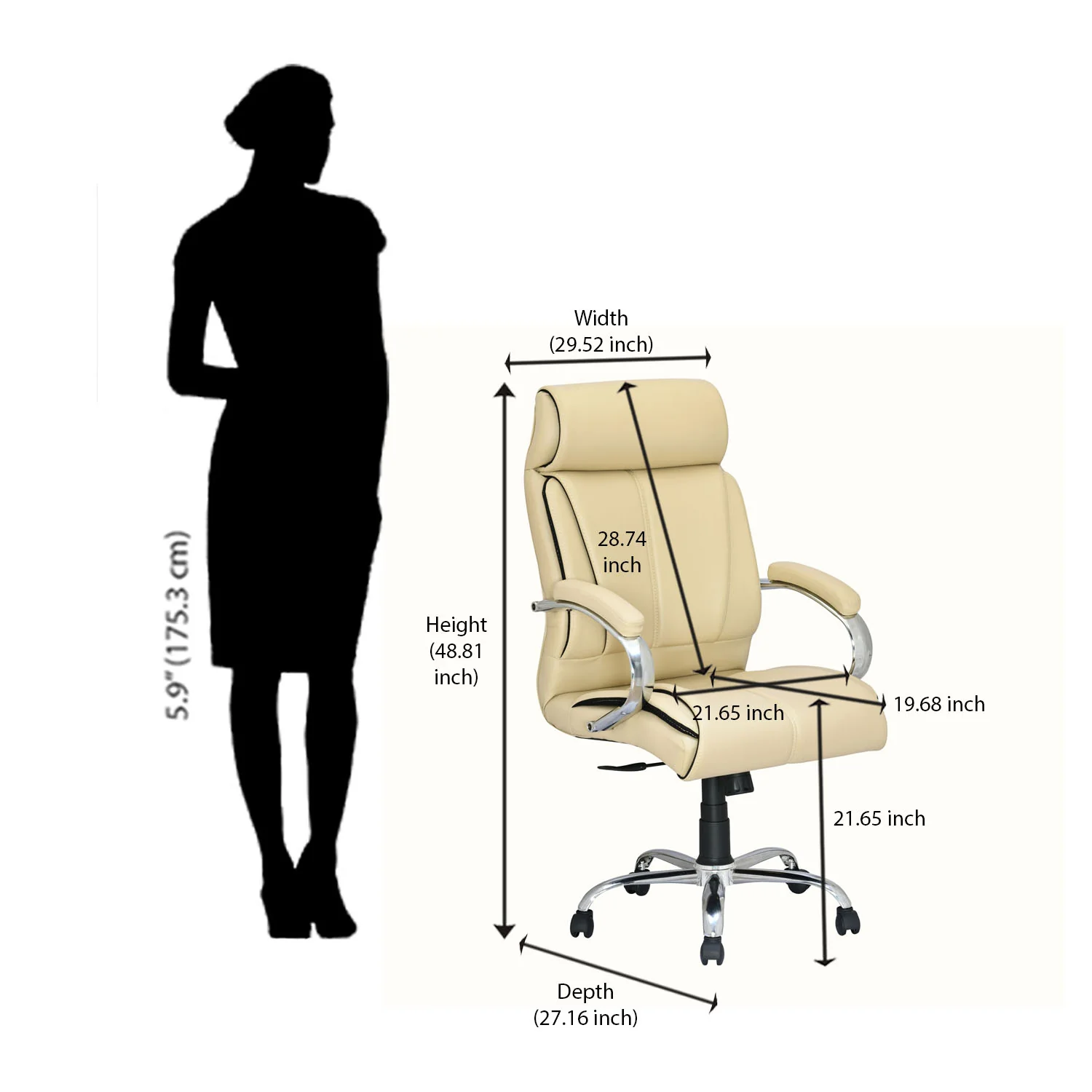 Nilkamal Belgrade High Back Office Chair - Image 30