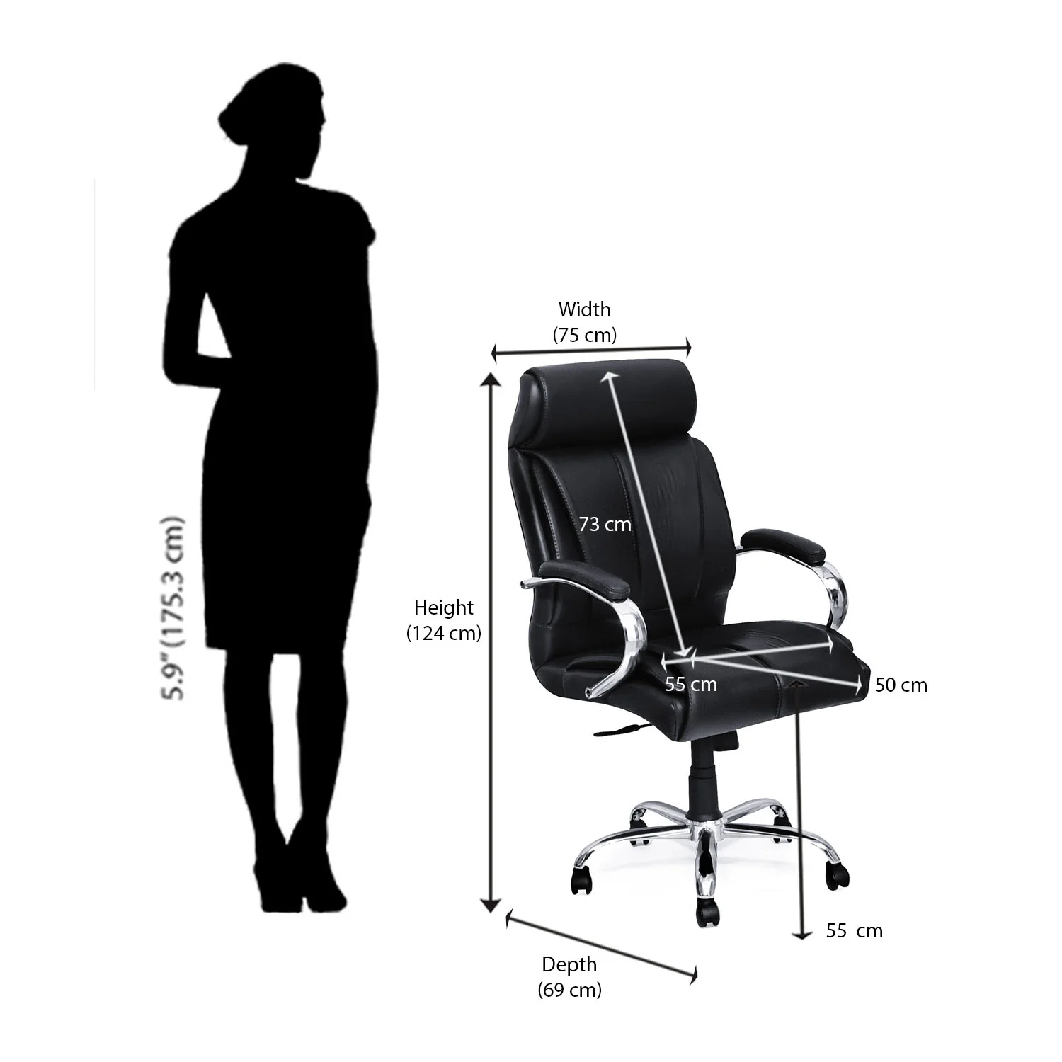 Nilkamal Belgrade High Back Office Chair - Image 9