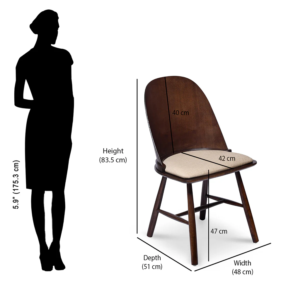 Nilkamal Bentley Dining Chair (Brown) - Image 8
