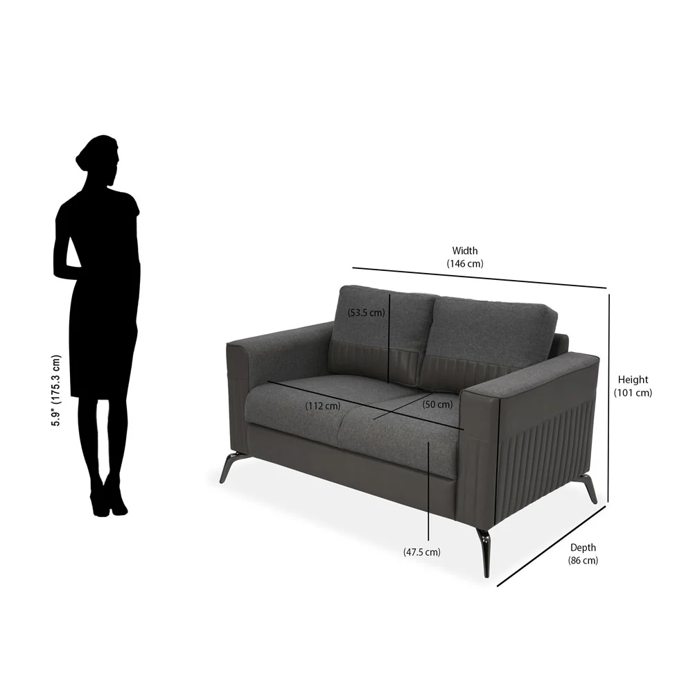 Nilkamal Berlin 2 Seater Sofa (Grey) - Image 11