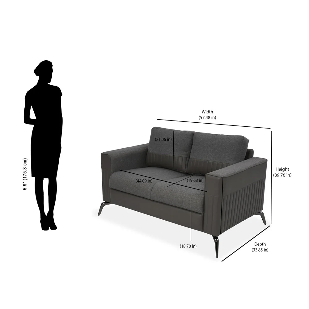 Nilkamal Berlin 2 Seater Sofa (Grey) - Image 12