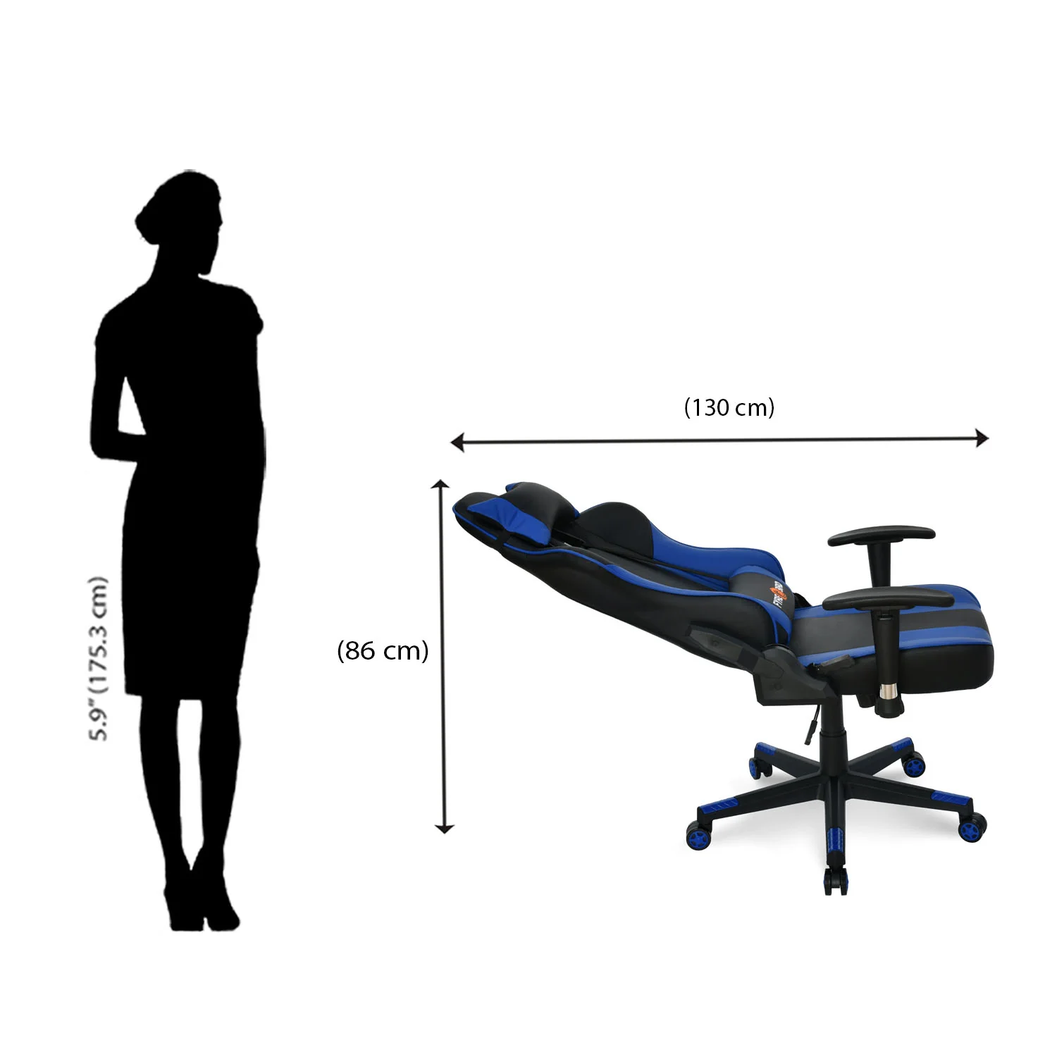 Nilkamal Fyrebird Bosco Gaming Chair (Black / Blue) - Image 19