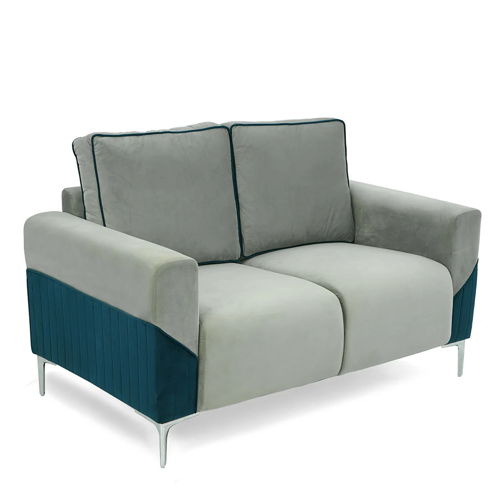Nilkamal Boston 2 Seater Sofa (Grey & Blue) - Image 4