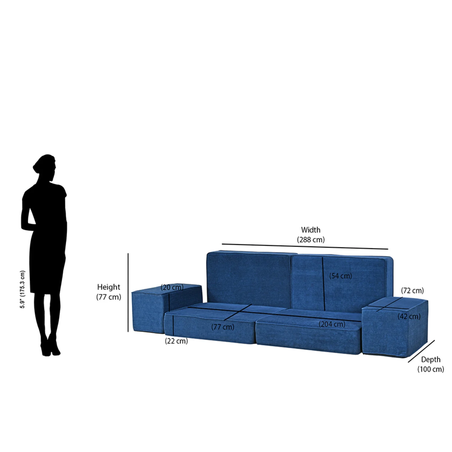 Nilkamal Bounce Sofa (Blue) - Image 11