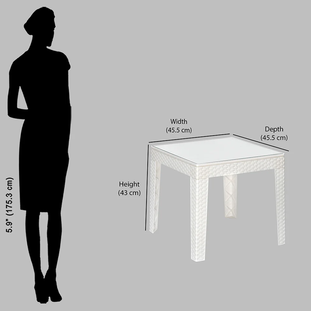 Nilkamal Breeze Outdoor Set of 1 Center Table with Glass and 2 Chairs with Cushion - Image 14