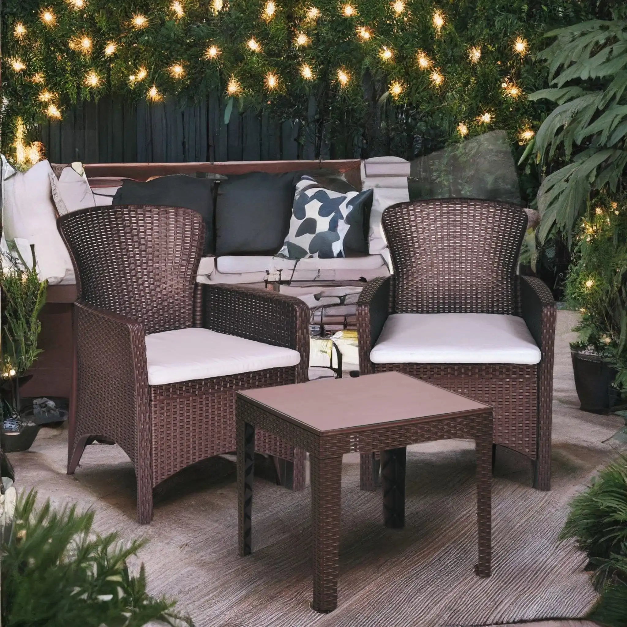 Nilkamal Breeze 2 Seater Balcony Sofa set with Center Table with Glass - Image 3