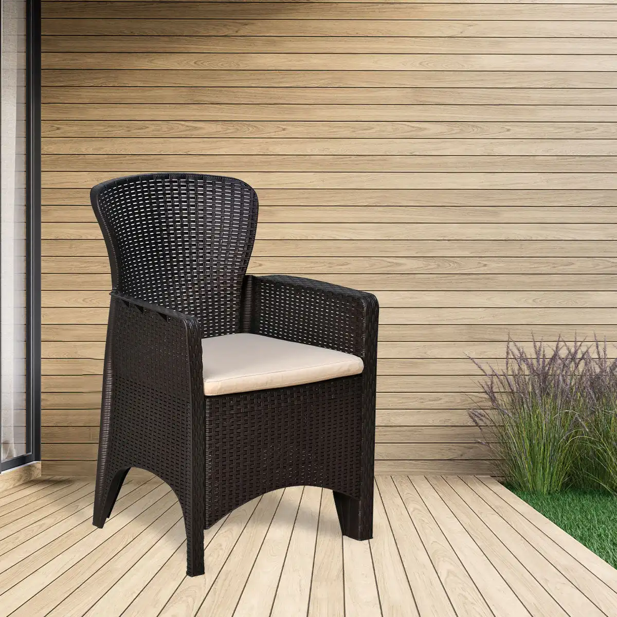 Nilkamal Breeze One Seater Plastic Sofa Chair with Cushion, Set of 2 - Image 3