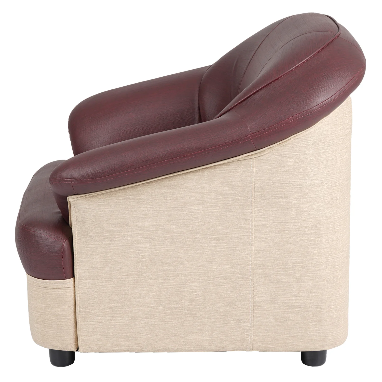 Nilkamal Bright 1 Seater Sofa (Maroon Beige) - Image 5