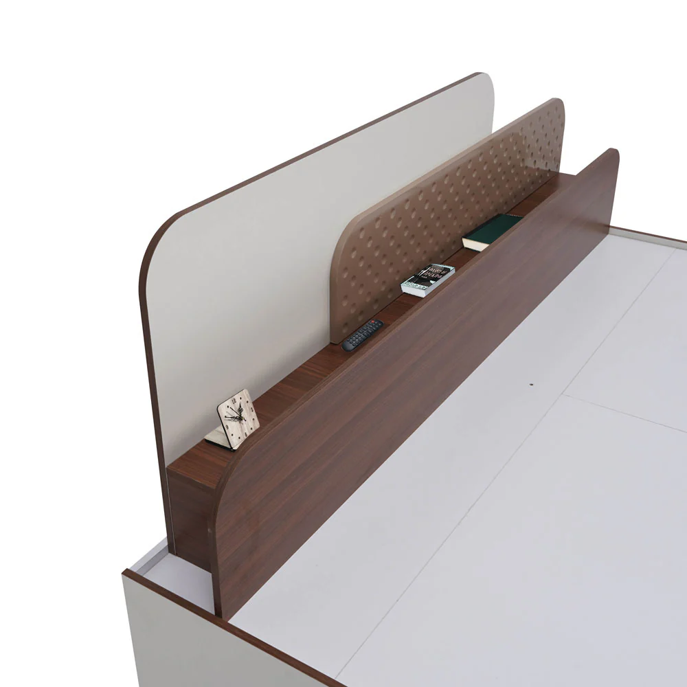 Nilkamal Bruce Queen Bed with Box Storage (Walnut & Cappuccino) - Image 15