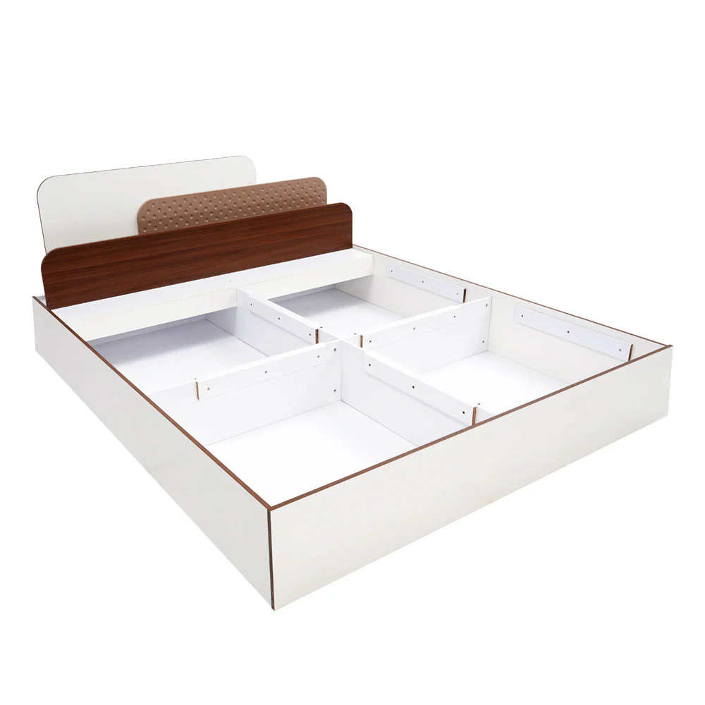 Nilkamal Bruce Queen Bed with Box Storage (Walnut & Cappuccino) - Image 6