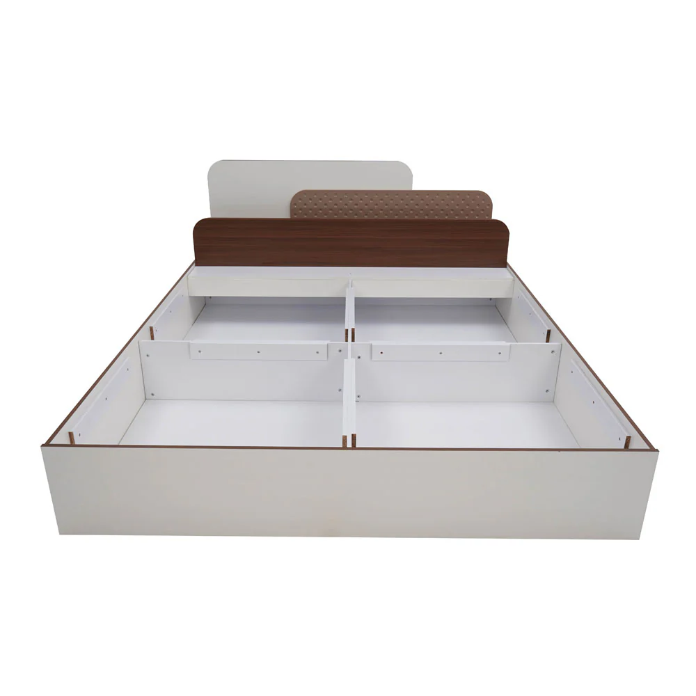 Nilkamal Bruce Queen Bed with Box Storage (Walnut & Cappuccino) - Image 7