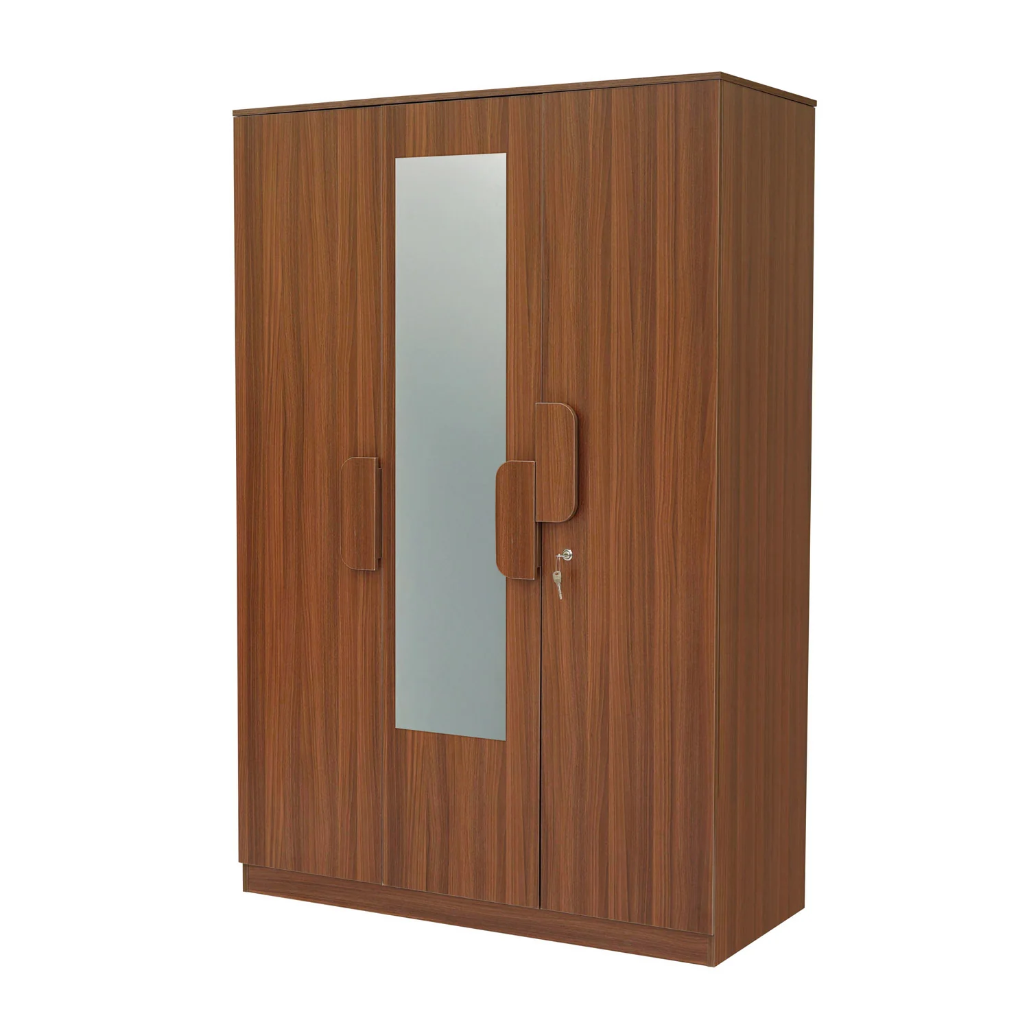 Nilkamal Calipso 3 Door Wardrobe With Mirror (Classic Plank Walnut) - Image 3