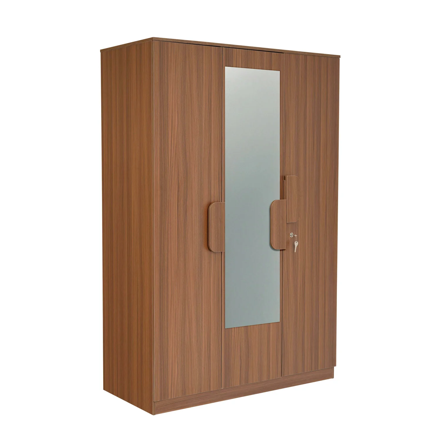 Nilkamal Calipso 3 Door Wardrobe With Mirror (Classic Plank Walnut) - Image 4