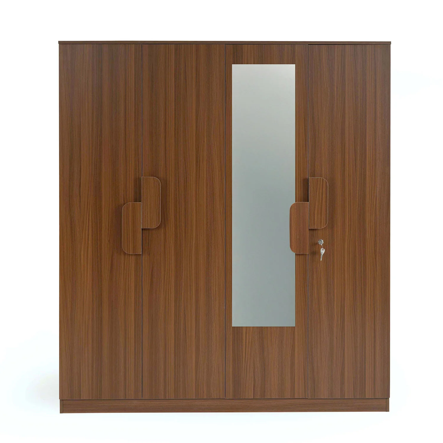 Nilkamal Calipso 4 Door Wardrobe With Mirror (Classic Plank Walnut) - Image 4