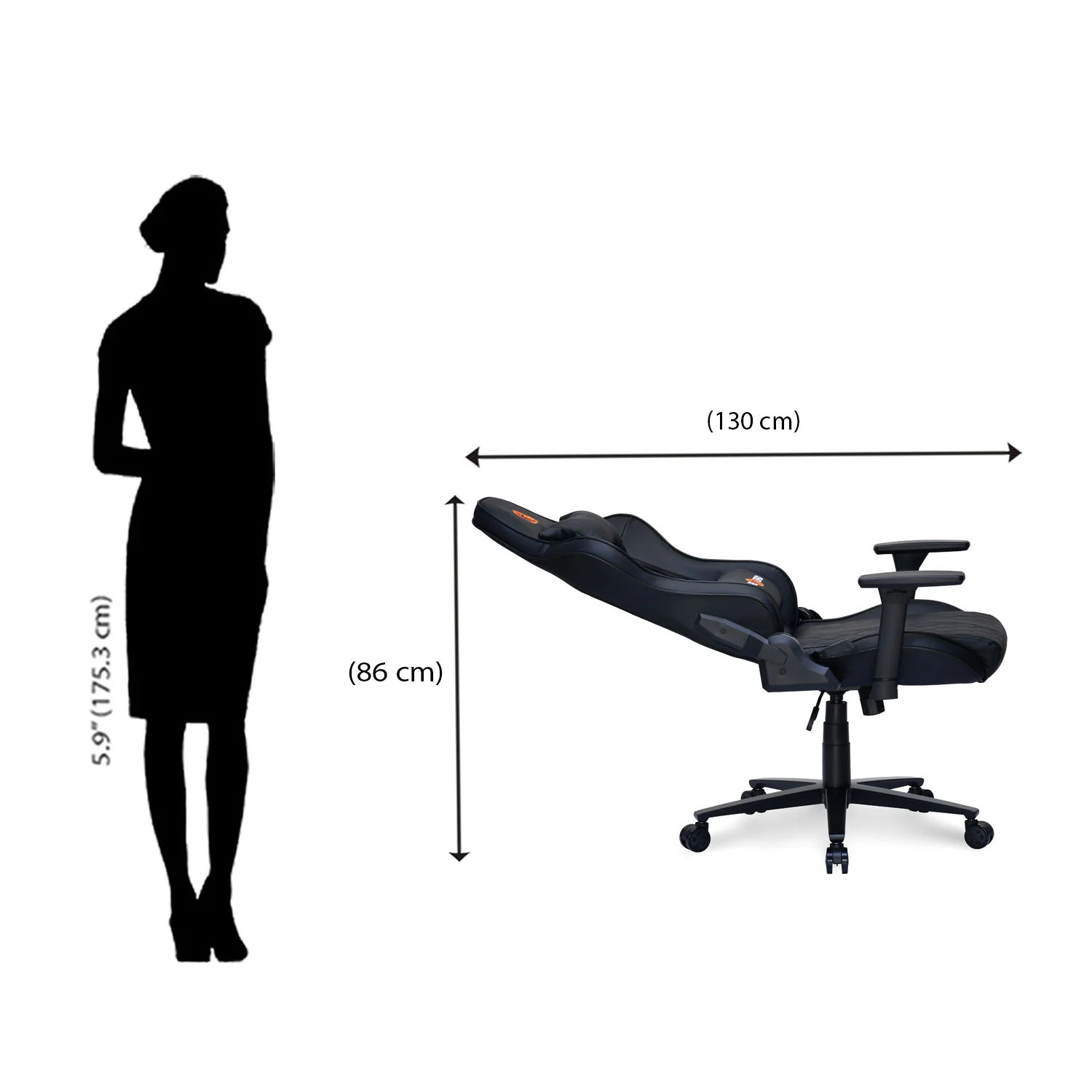 Nilkamal Fyrebird Canophy Gaming Chair (Black) - Image 27