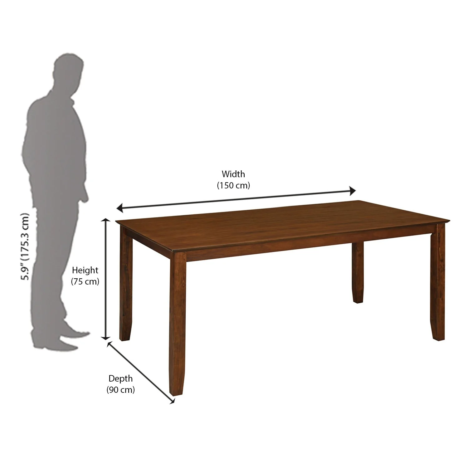 Nilkamal Carter 6 Seater Dining Table (Antique Oak) - Image 8