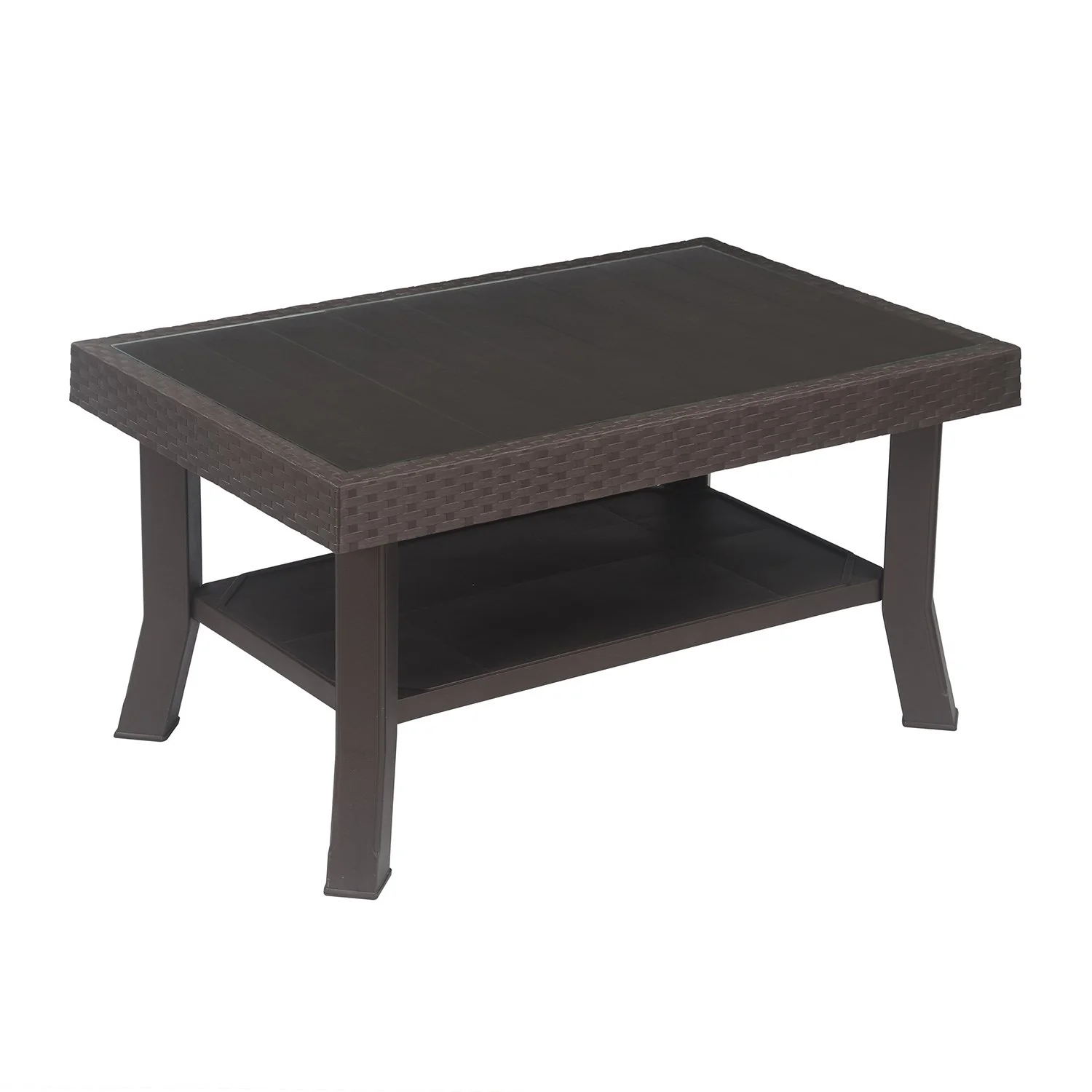 Nilkamal Center Table 1 Cane & Glass (Weather Brown) - Image 4