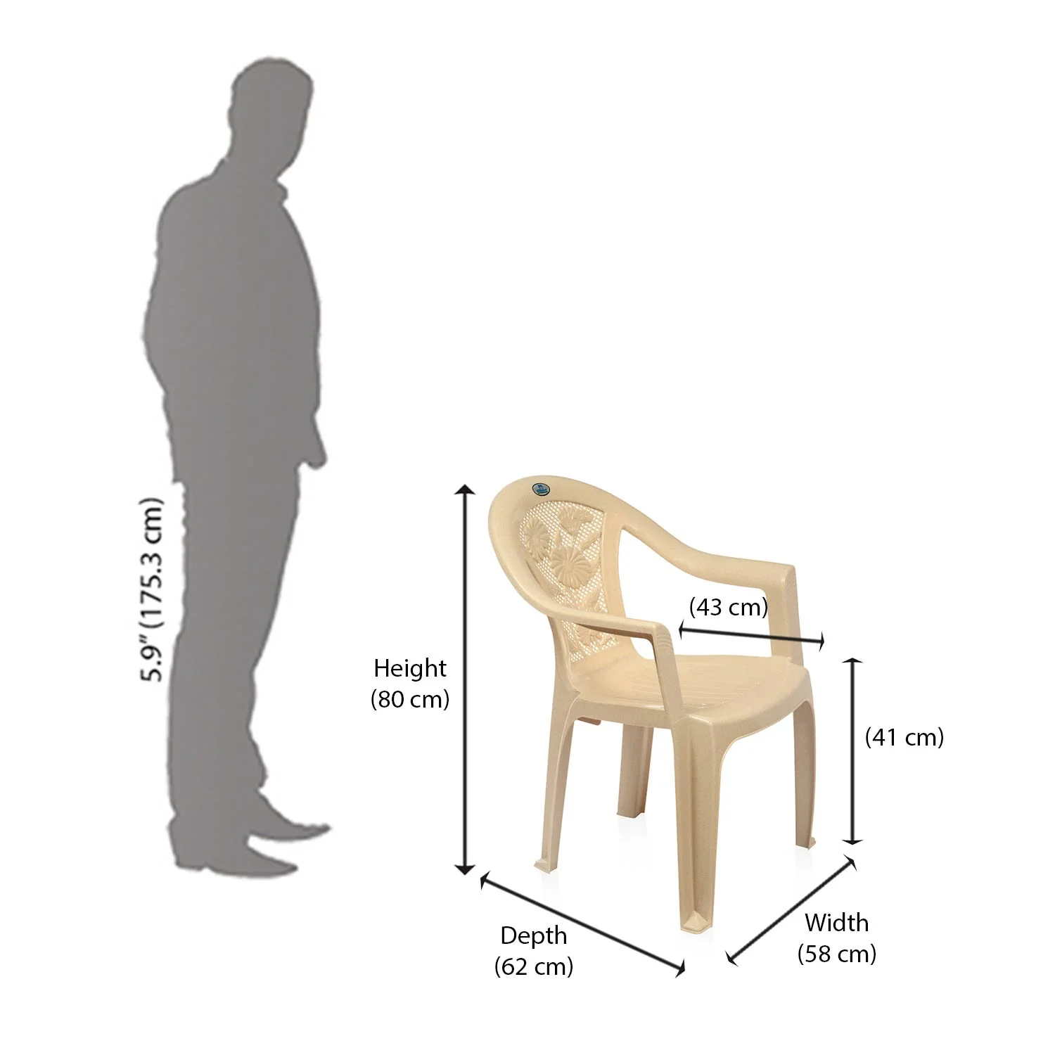 Nilkamal CHR2060 Plastic Arm Chair - Image 12