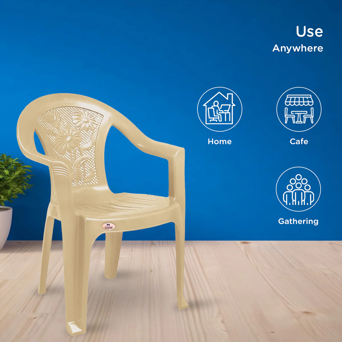 Nilkamal CHR2060 Plastic Arm Chair - Image 4